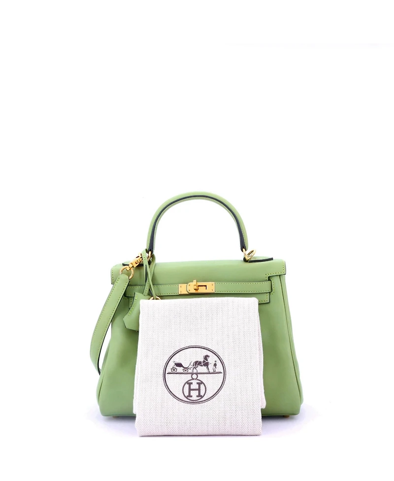 Pre-Owned Hermes Kelly 25 Handbag Swift with Gold Hardware