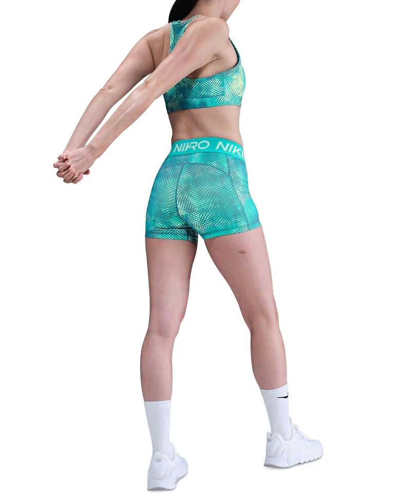 Nike Pro Women's Printed Dri-fit Mid-Rise 3" Shorts