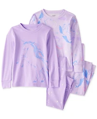 Carter's Toddler Girls Unicorn-Print Snug-Fit Cotton Pajamas, 4 Piece Set