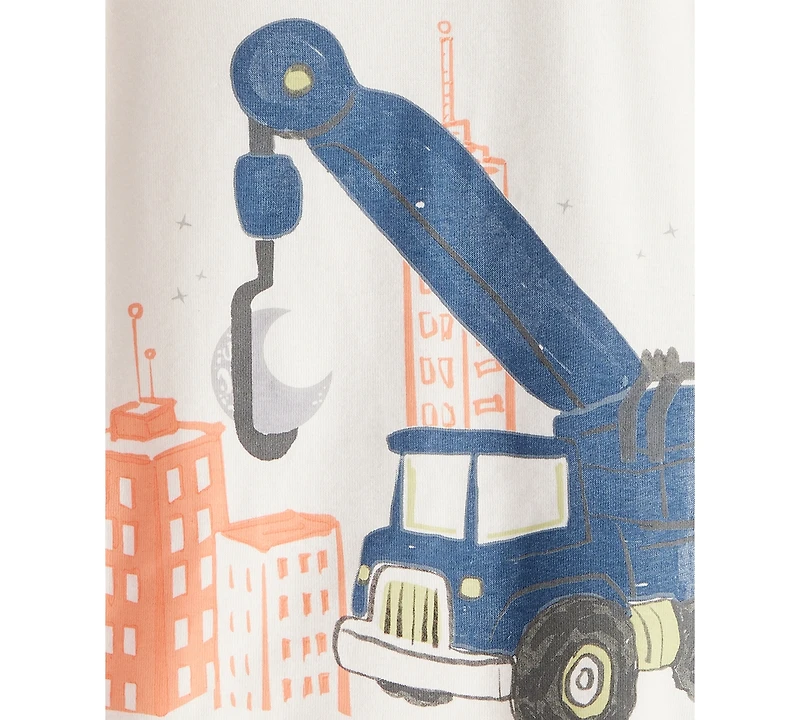 Carter's Toddler Boys Construction-Print Snug-Fit Cotton Pajamas, 4 Piece Set