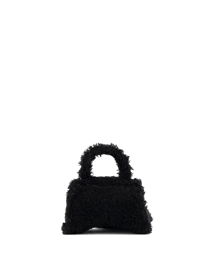 Pre-Owned Balenciaga Small Fluffy Hourglass Top Handle Bag Faux Fur