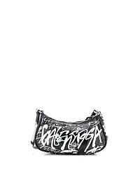Pre-Owned Balenciaga Mini Le Cagole Graffiti Giant Studs Shoulder Bag Leather