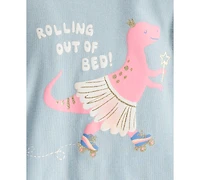 Carter's Toddler Girls Dinosaur-Print Snug-Fit Cotton Pajamas, 4 Piece Set