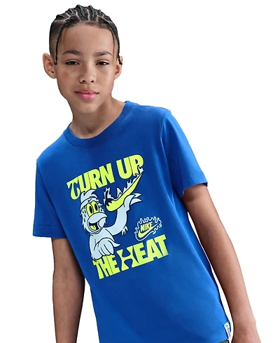 Nike Big Kids Sportswear Turn Up The Heat Graphic Cotton T-Shirt