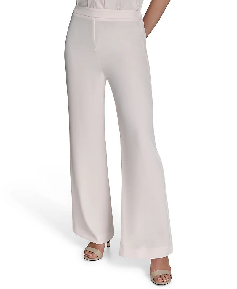 Halston Women's Soft Suiting Wide-Leg Pull-On Pants