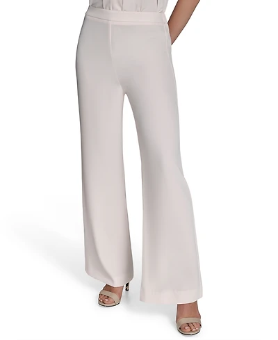 Halston Women's Soft Suiting Wide-Leg Pull-On Pants