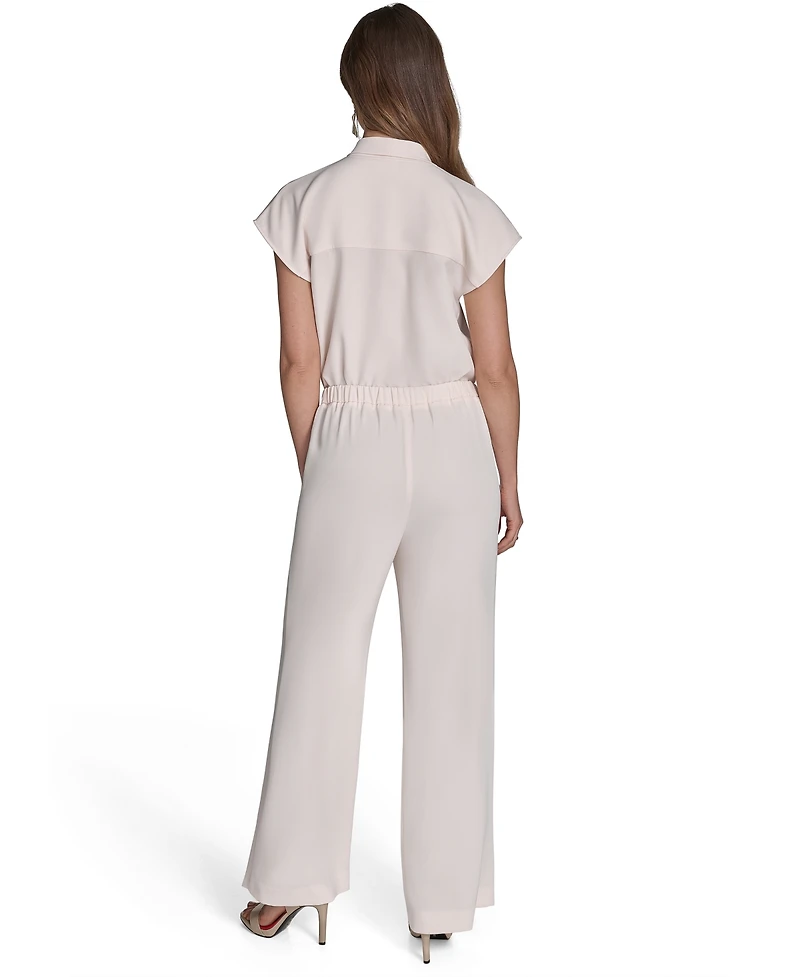 Halston Women's Soft Suiting Wide-Leg Pull-On Pants