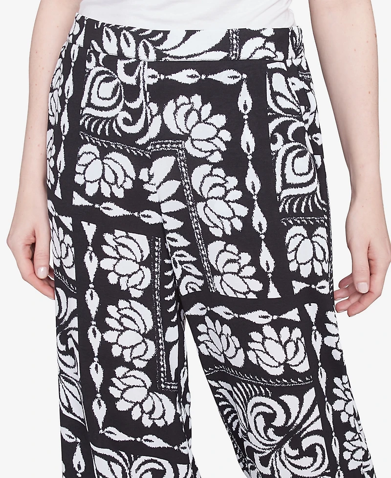 Ruby Rd. Petite Lotus Patchwork Crepe Capri Pants