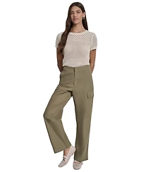 Dkny Jeans Women's High Rise Straight Leg Cargo Pants
