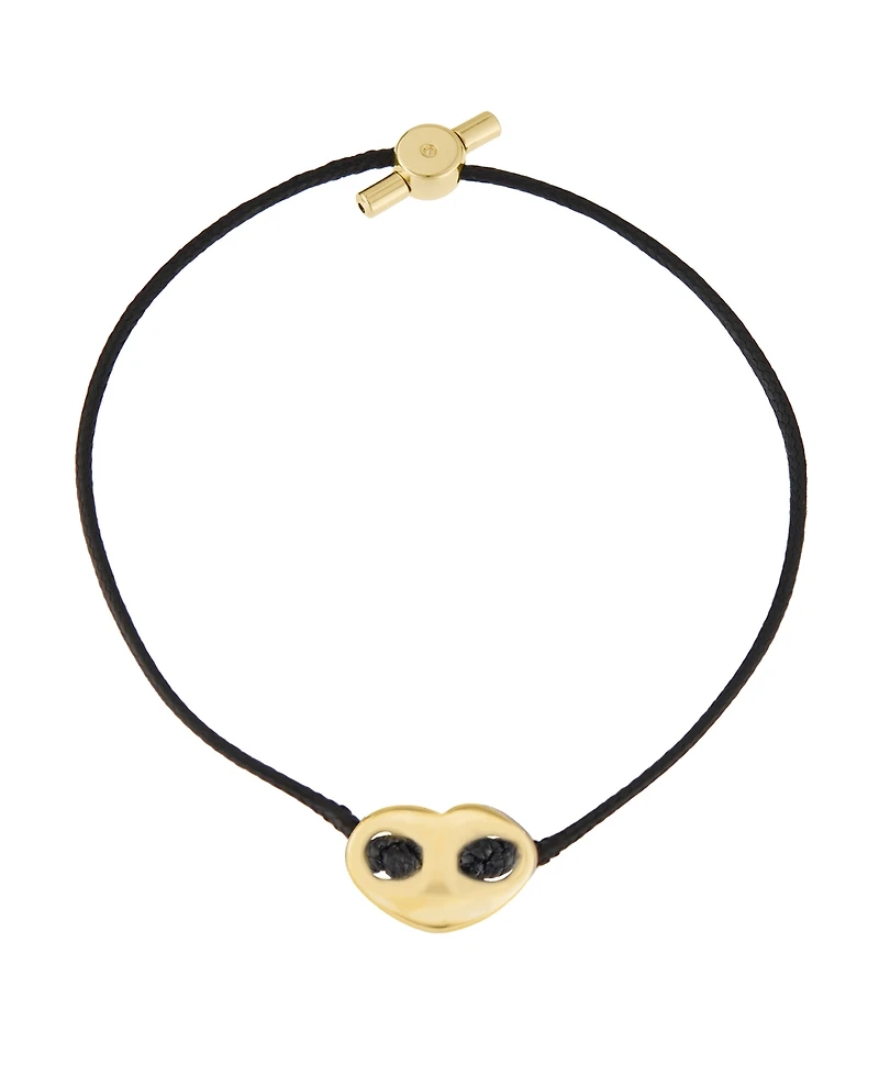 Steve Madden Black Mariner Heart Friendship Bracelet