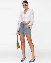 Avec Les Filles Women's Cotton Eyelet Vest-Style Top
