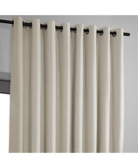 Half Price Drapes Warm Off White Grommet Signature Extra Wide Velvet Blackout Curtain
