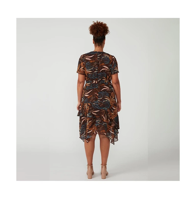 Dream Glow Faux-Wrap Dress