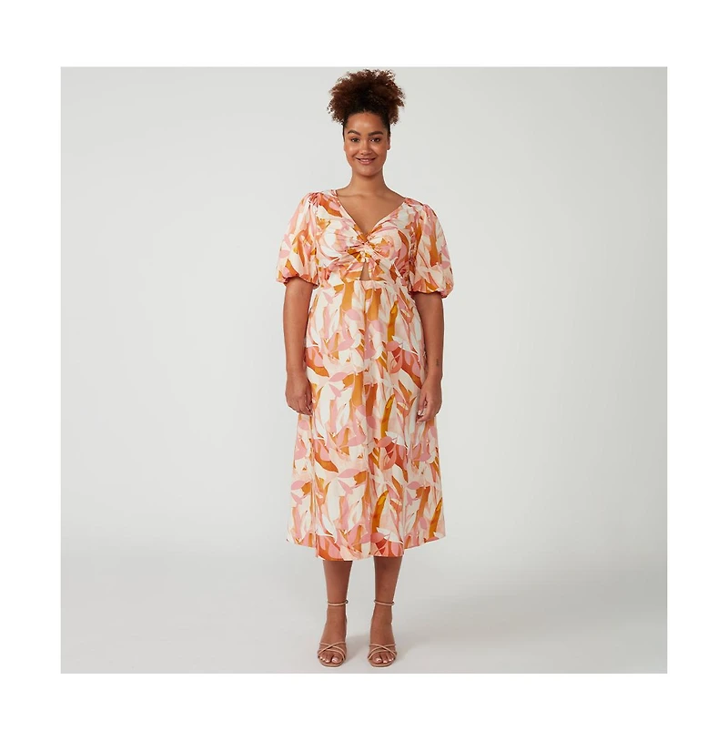 Estelle Aura Cascade V-Neck Dress