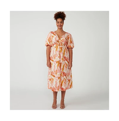 Estelle Aura Cascade V-Neck Dress