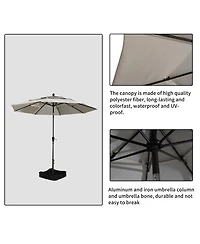 10 Ft Patio Umbrella 3-Tier Outdoor Table Large Pool For Deck, Pool, Garden, Patio-Red