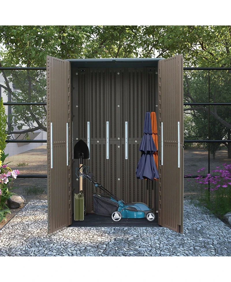 Mondawe Outdoor Resin Storage Cabinet (Single-Tier, Lockable)