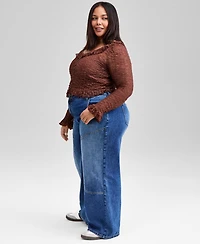 And Now This Trendy Plus Cotton High-Rise Straight-Leg Jeans, Macy's Exclusive