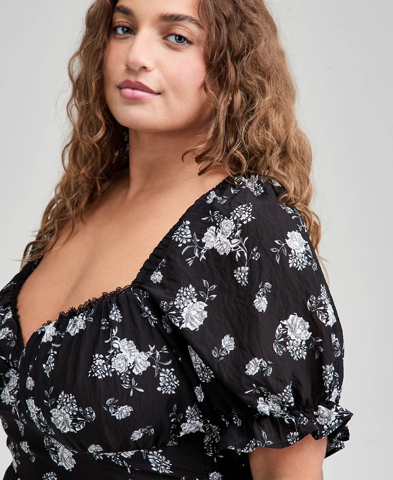 And Now This Trendy Plus Puff Sleeve Dress, Macy's Exclusive