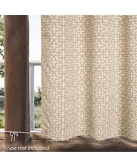 Outdoor Window Covering Cabana Trellis Grommet Single Panel, 52"Wx 84"L