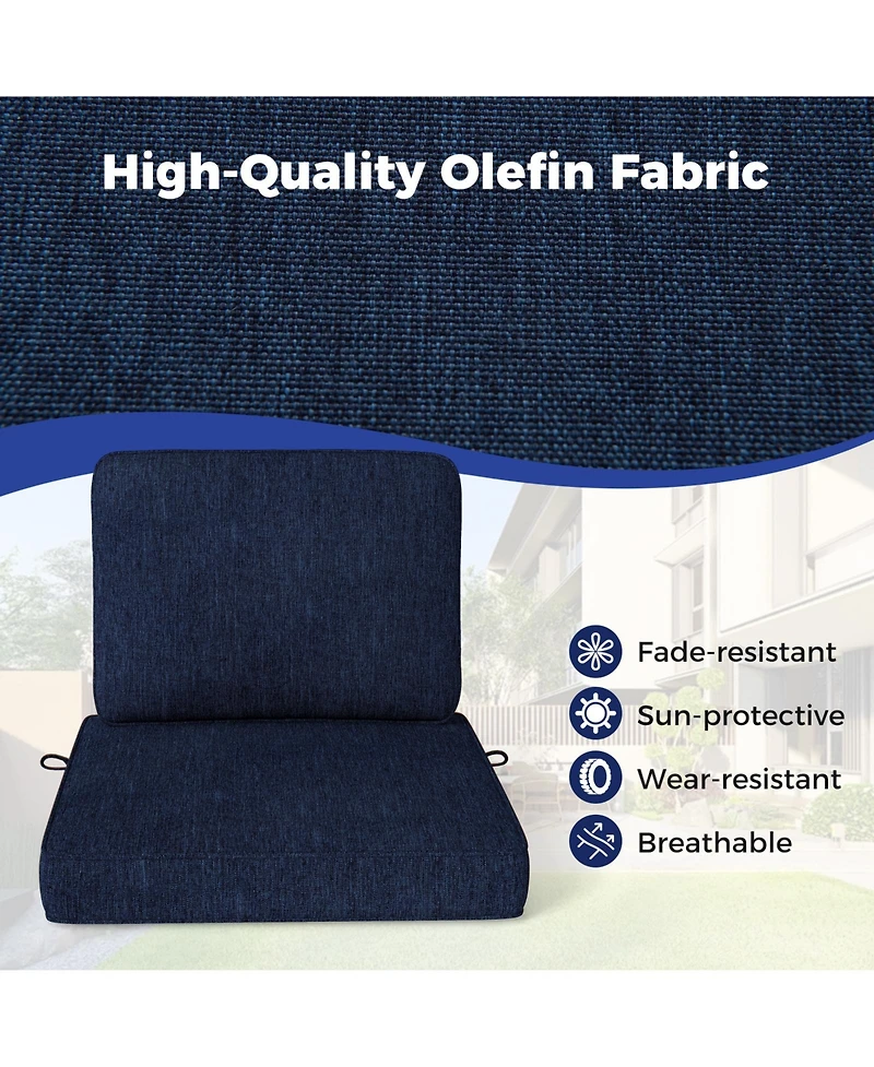 Slickblue 2-Pack Outdoor Patio Cushion Set with Removable Covers