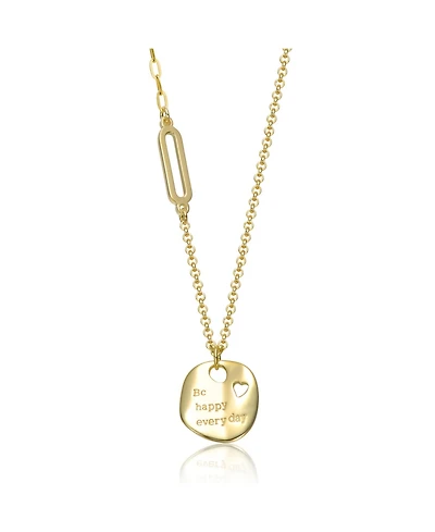 14K Gold Plated Cutout Pendant with Daily Joy Message