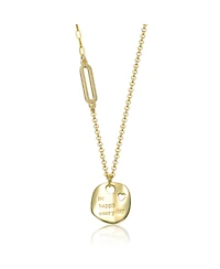 14K Gold Plated Cutout Pendant with Daily Joy Message