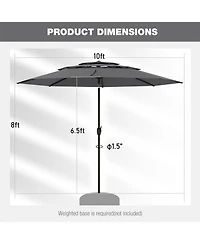3-tier Vented Patio Umbrella with Push Button Tilt