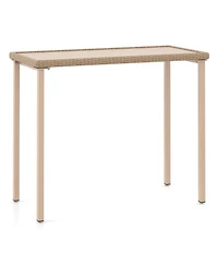 Slickblue Outdoor Patio Bar Table Heavy Duty Rectangle Metal Frame