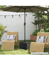 2-in-1 Outdoor Umbrella Base Planter Patio Umbrella Stand with Flower Box