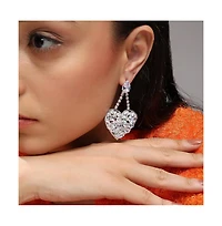 Sohi Women's Heart Drop Earrings