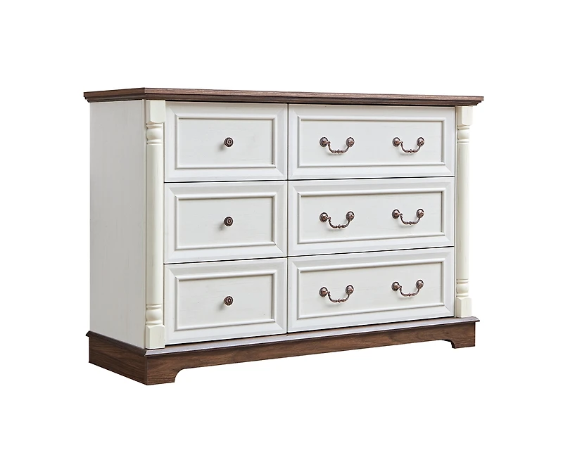 Farmhouse Style Drawer Dresser Bathrooom Cabinet Chest with Base Wooden Rustic Chest of Drawers