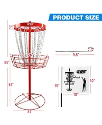 Deluxe 24-Chain Disc Golf Targets Basket, Metal Flying Practice Basket (Black/Blue/Orange/Red)