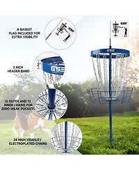 Deluxe 24-Chain Disc Golf Targets Basket, Metal Flying Practice Basket (Black/Blue/Orange/Red)