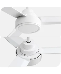 52'' Modern 3-Blade without Light Ceiling Fan with Six Speed Remote Control and Timing Function for Indoor
