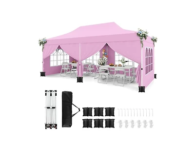 Pop up Canopy with 6 Sidewalls Windows and Carrying Bag