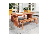 Slickblue 2-Person Patio Bench with Slatted Seat for Comfortable and Stylish Outdoor Seating