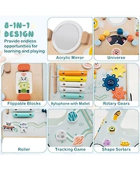 Slickblue Kids Walker Push and Pull Learning Activity Center with Wheels 1+ Years Old