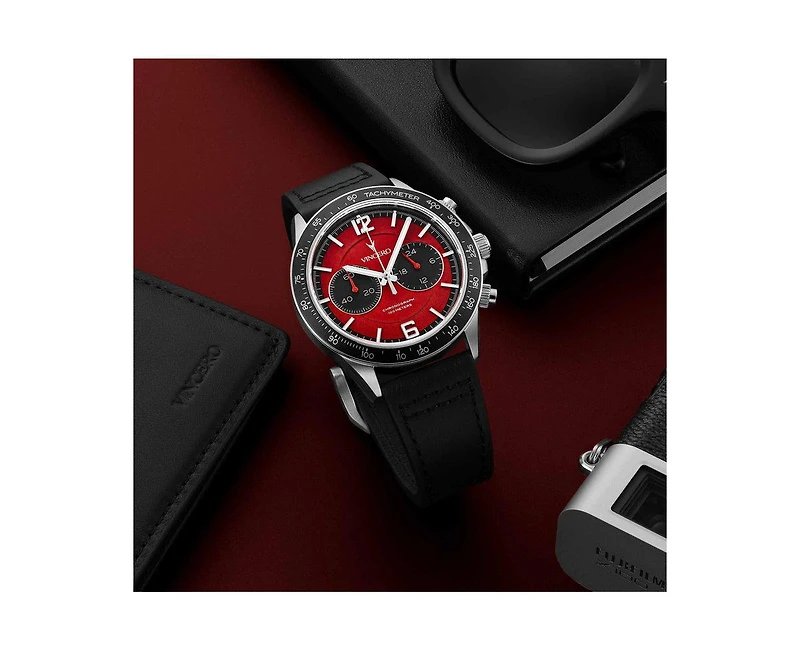 Vincero Men's Apex 42mm Chronograph Watch – Infrared Red Dial