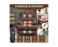 Casainc 23"W Seat High-Back Chenille Power Lift Recliner Chair with 8-Point Vibration Massage and Lumbar Heating