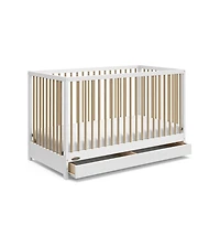 Graco Teddi 5-in-1 Convertible Crib with Drawer - White with Driftwood