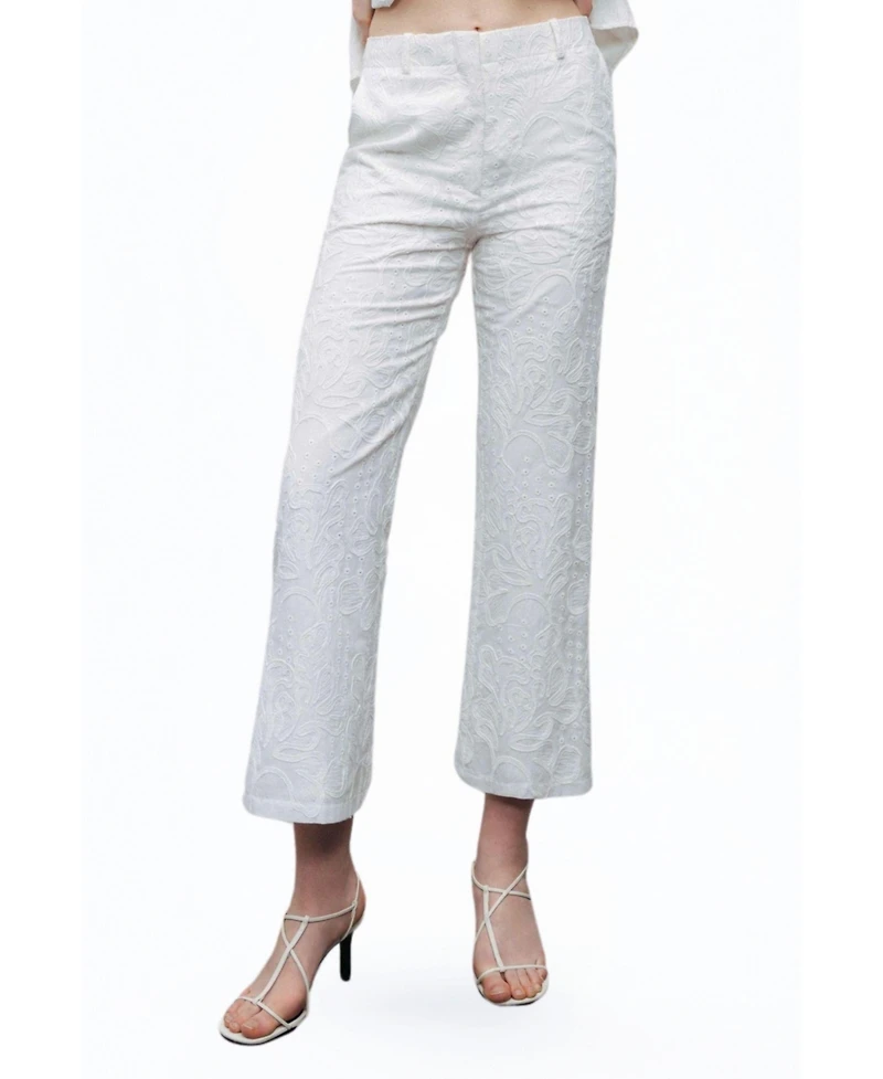Nocturne Women's Embroidered Bootcut Pants