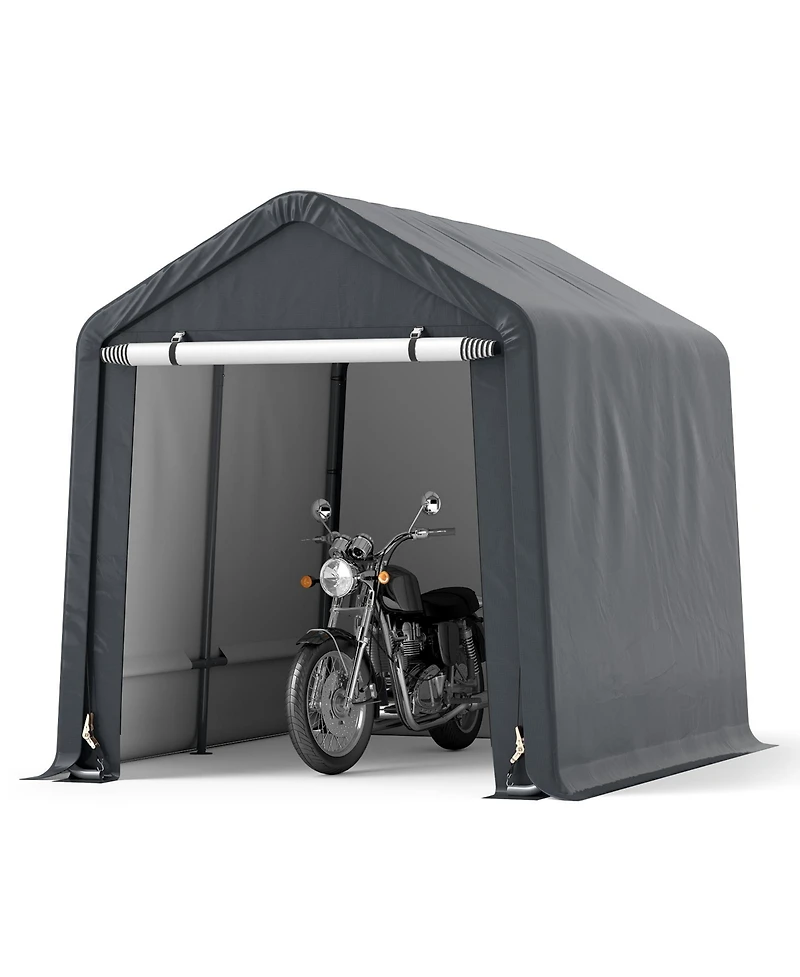 Slickblue Outdoor Portable Motorcycle Shelter with Waterproof Cover for Storage