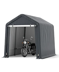 Slickblue Outdoor Portable Motorcycle Shelter with Waterproof Cover for Storage