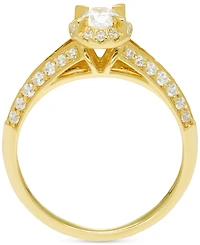 Diamond Oval Halo Split Shank Engagement Ring (3/4 ct. t.w.) in 14k Gold