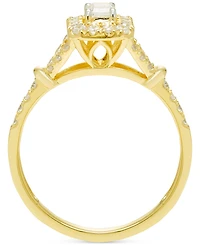 Diamond Emerald-Cut Halo Engagement Ring (5/8 ct. t.w.) in 14k Gold