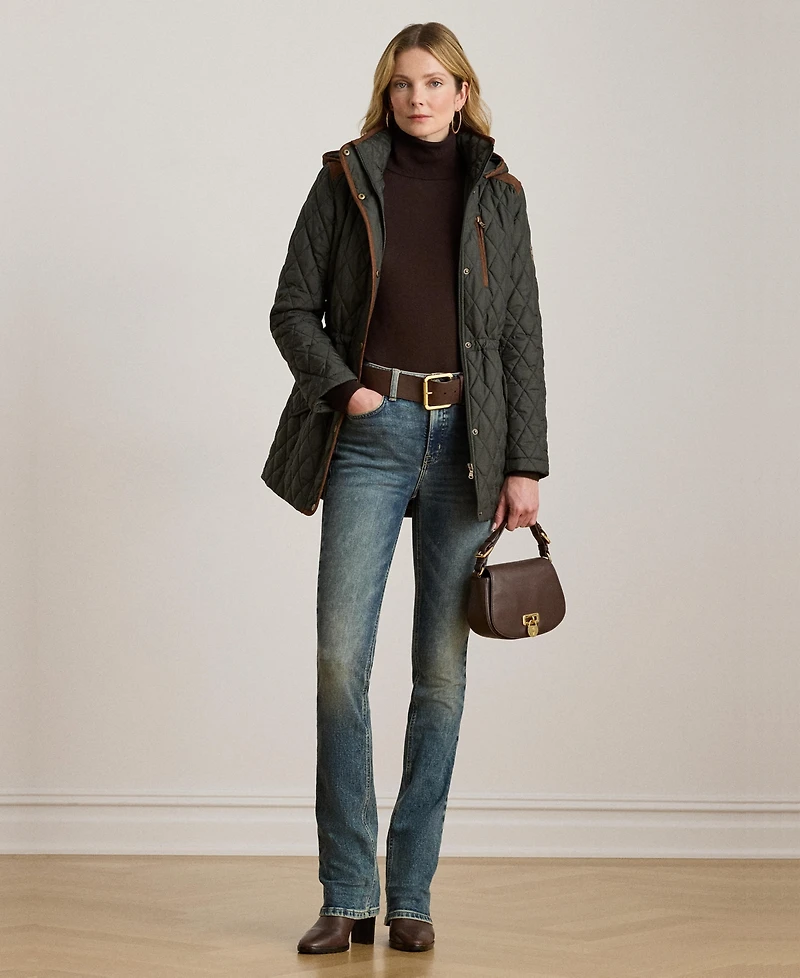 Lauren Ralph Women's Hooded Anorak Quilted Coat