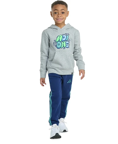 adidas Toddler & Little Boys Long-Sleeve Graphic Fleece Pullover Hoodie Jogger Pants, 2 Piece Set