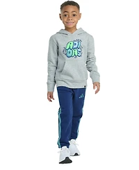 adidas Toddler & Little Boys Long-Sleeve Graphic Fleece Pullover Hoodie Jogger Pants, 2 Piece Set