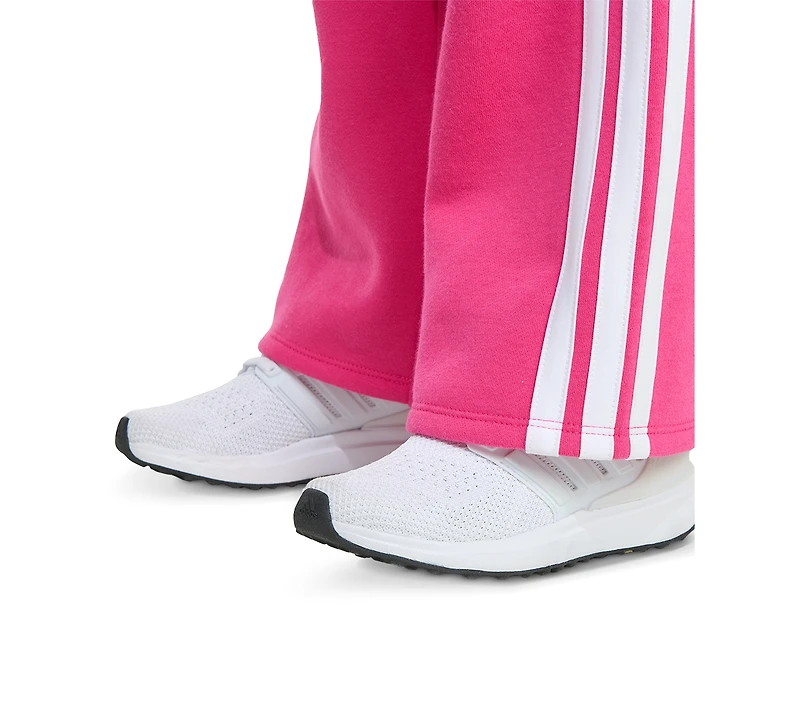adidas Toddler & Little Girls Full-Zip 3-Stripe Hooded Fleece Jacket Wide-Leg Pants, 2 Piece Set